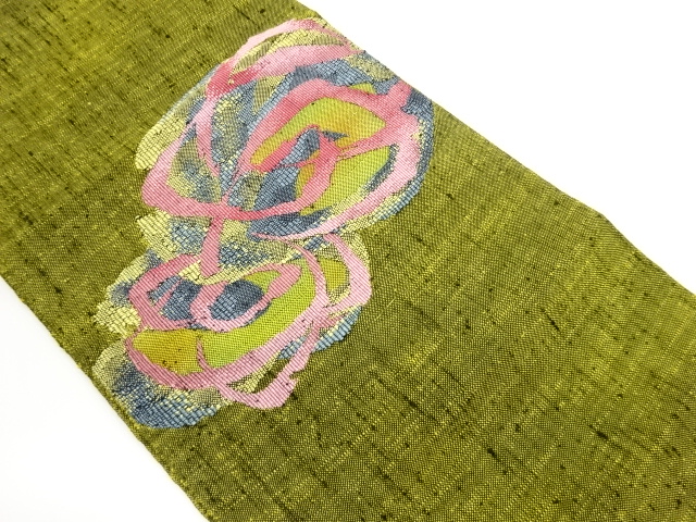 Nagoya obi with hand-woven SILK abstract pattern woven out